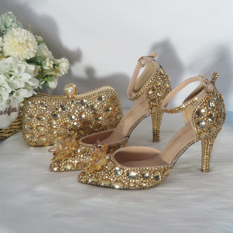 2021New  Golden crystal Bridal - огляд і ціна Women Bags For Wedding