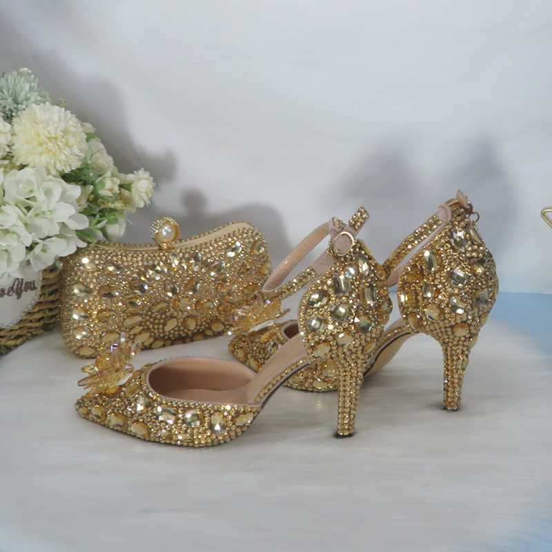 2021New  Golden crystal Bridal - огляд і ціна Women Bags For Wedding