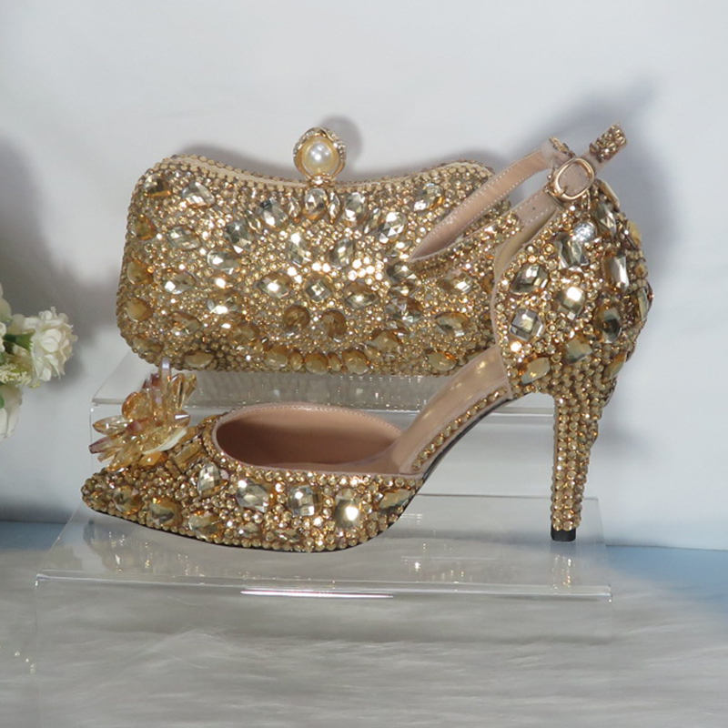 2021New  Golden crystal Bridal - огляд і ціна Women Bags For Wedding