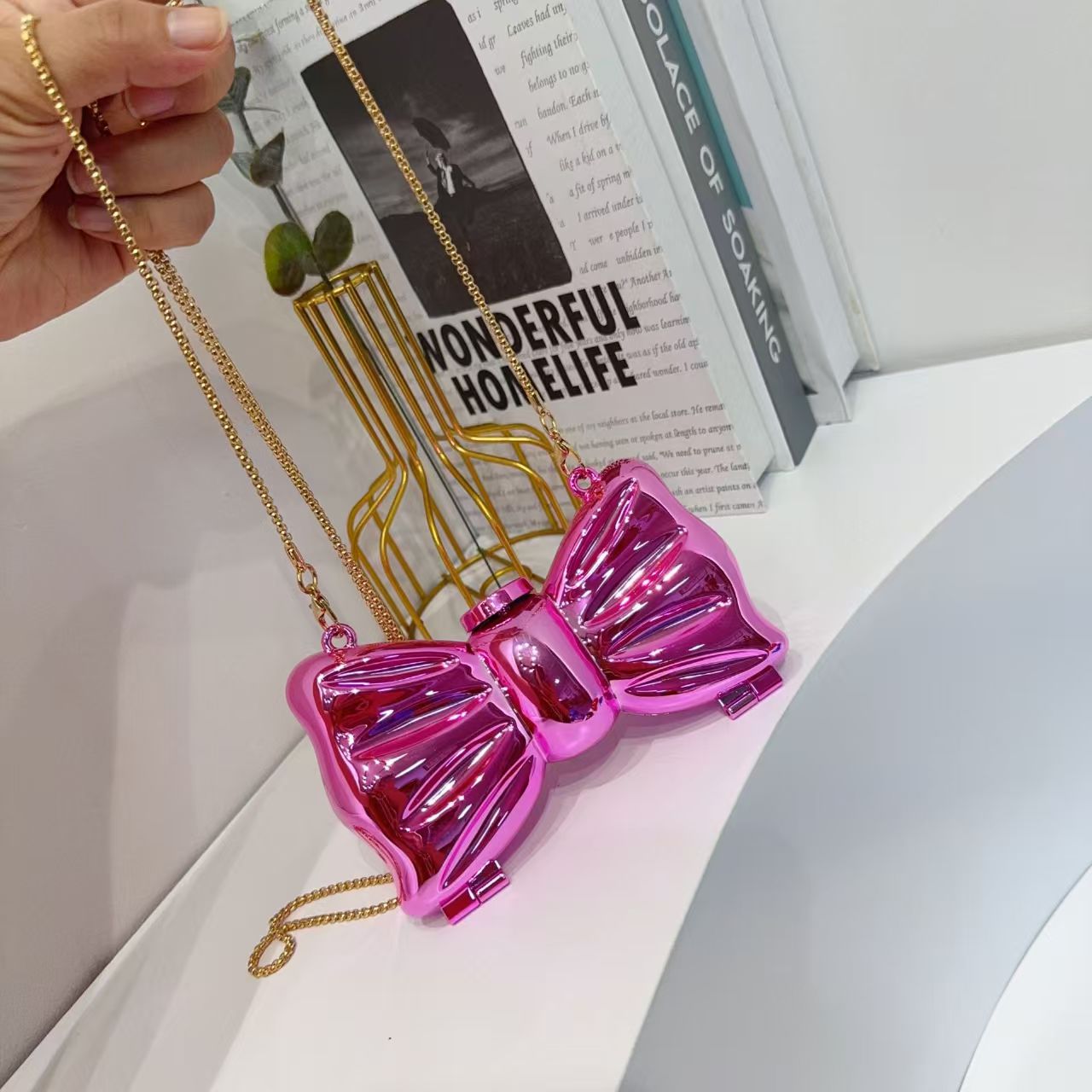 Women Luxury Golden Round Acry - огляд і ціна Mini Purse Chain