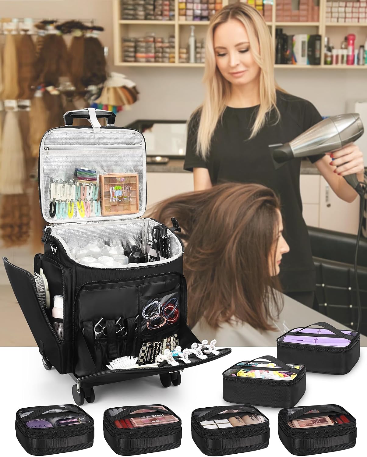 Rolling Makeup Case Hair Tools - огляд і ціна Women'S Bag