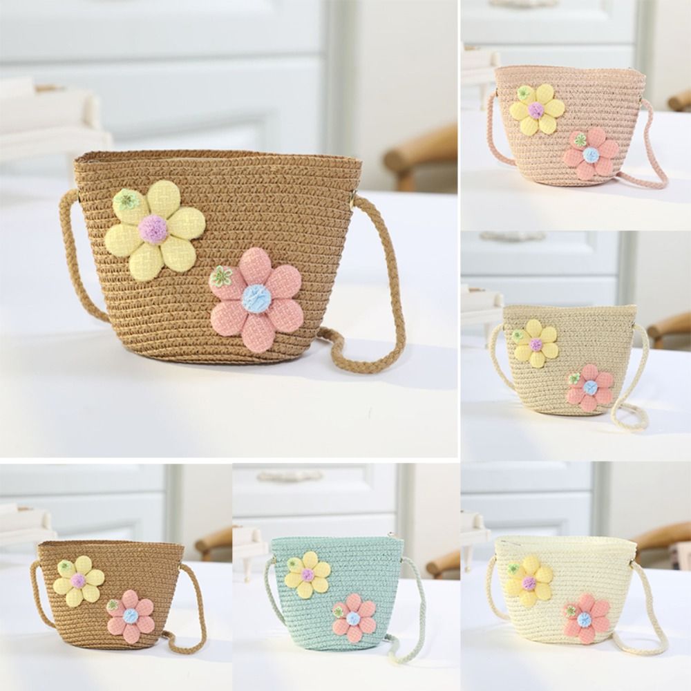 Handmade Woven Girl Flower Str - огляд і ціна Woven Straw Bag