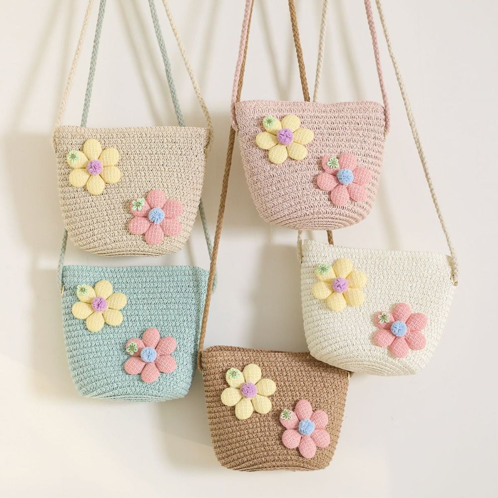 Handmade Woven Girl Flower Str - огляд і ціна Woven Straw Bag