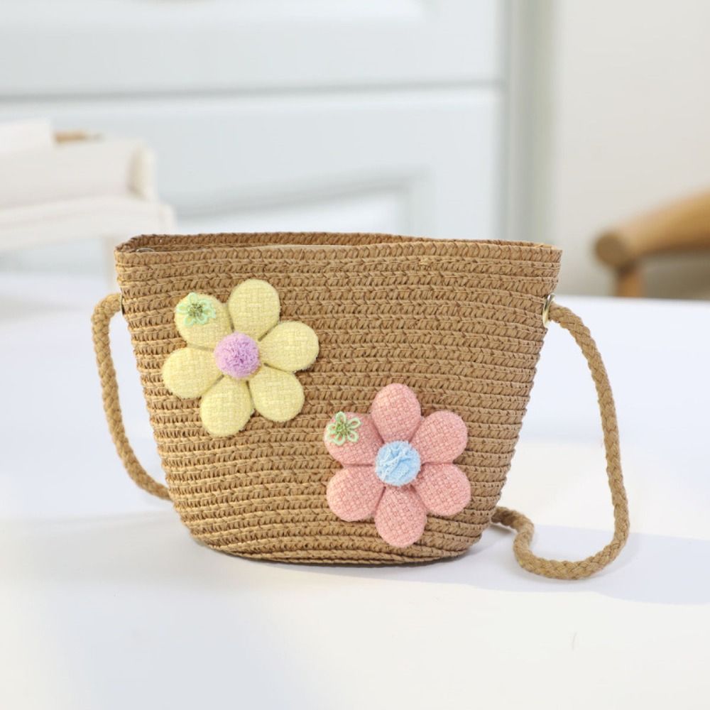 Handmade Woven Girl Flower Str - огляд і ціна Woven Straw Bag