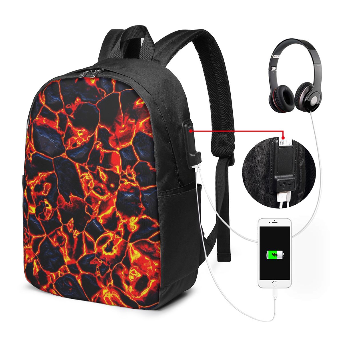 Magma Volcano Lava Fire Backpa - огляд і ціна Women'S Bag