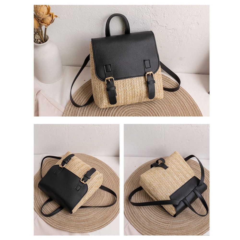 Versatile Bag PU Leather Straw - огляд і ціна Woven Straw Bag