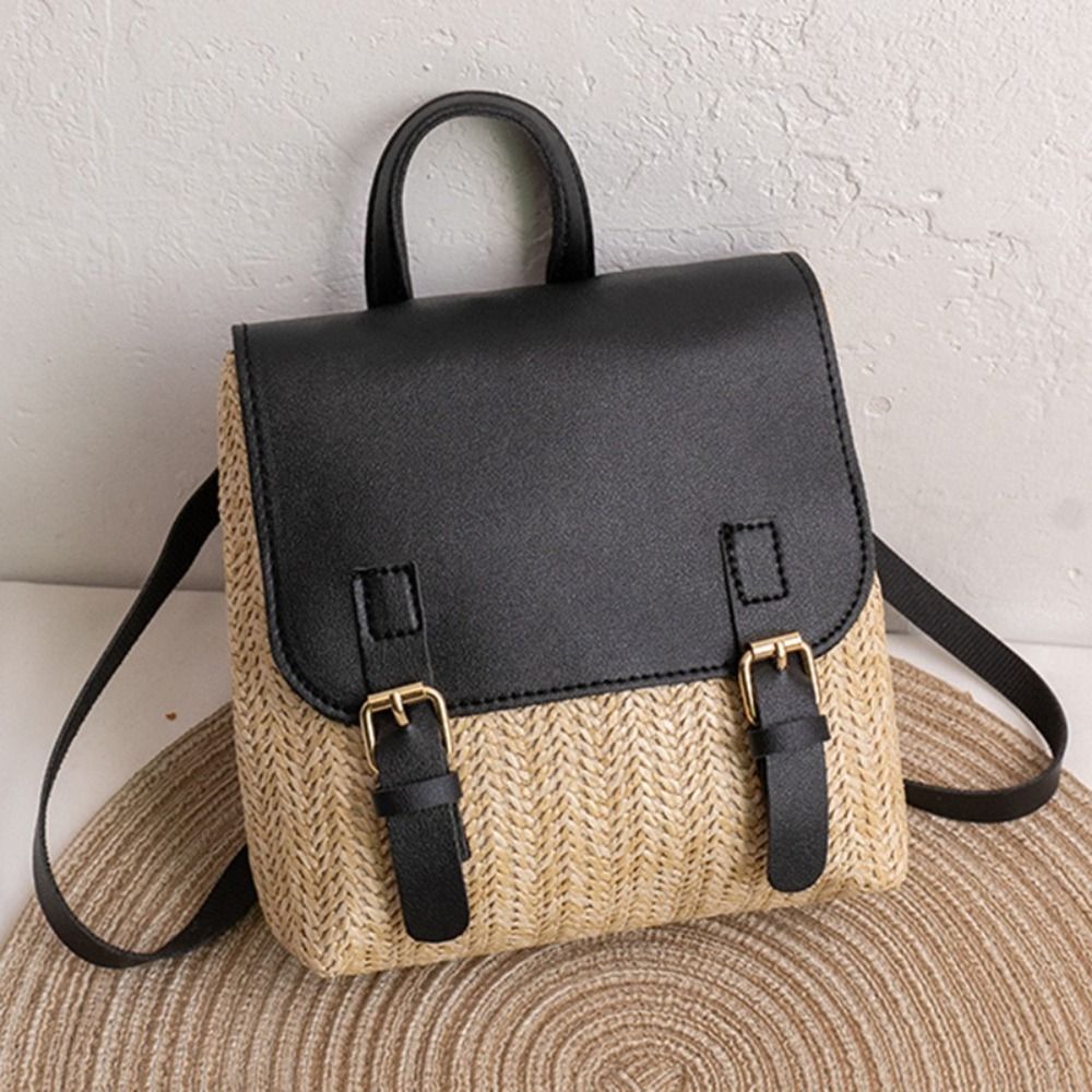 Versatile Bag PU Leather Straw - огляд і ціна Woven Straw Bag