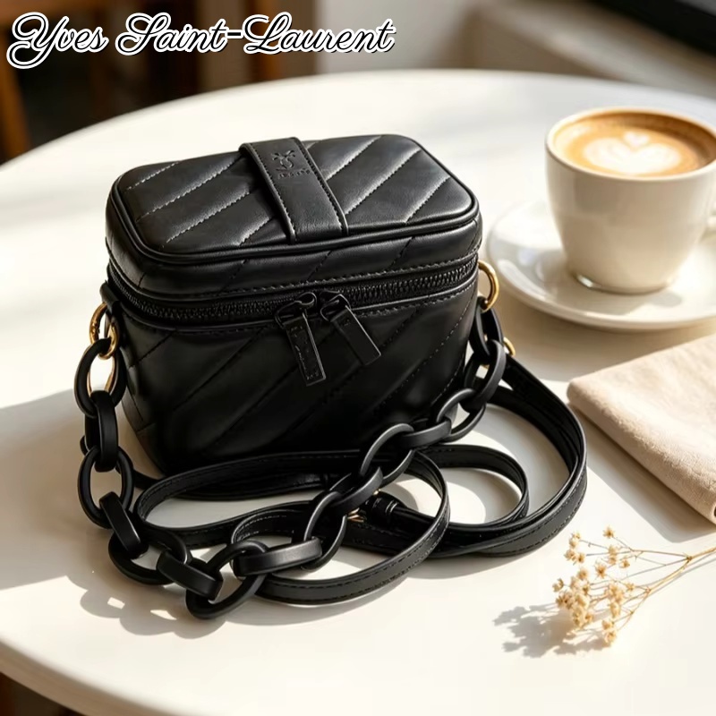 YSL Black Chevron Leather Squa - огляд і ціна Women Bags Ysl