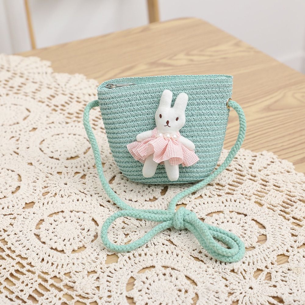 Cute Cartoon Bunny Mini Straw  - огляд і ціна Woven Straw Bag