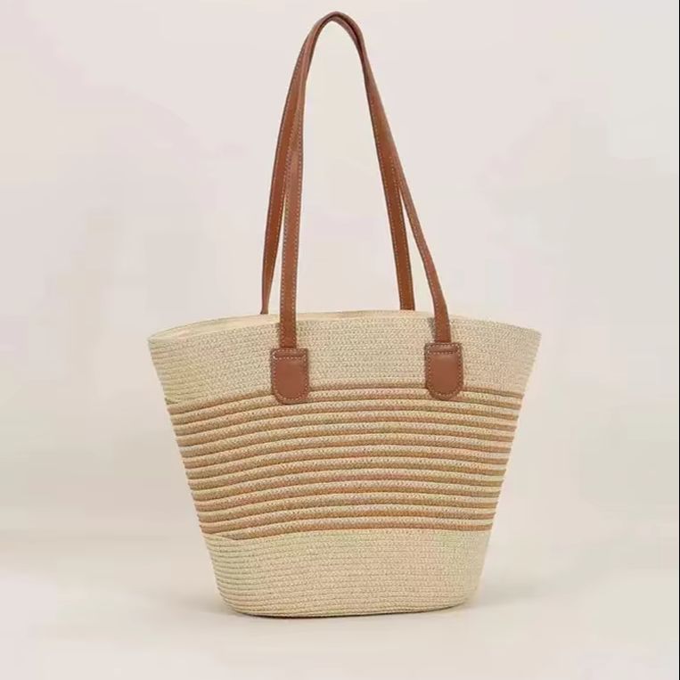 CLAREGQI  Women's Striped Stra - огляд і ціна Woven Straw Bag