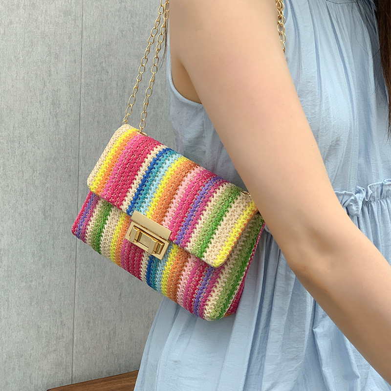 Women Summer Beach Rainbow Str - огляд і ціна Mini Purse Chain