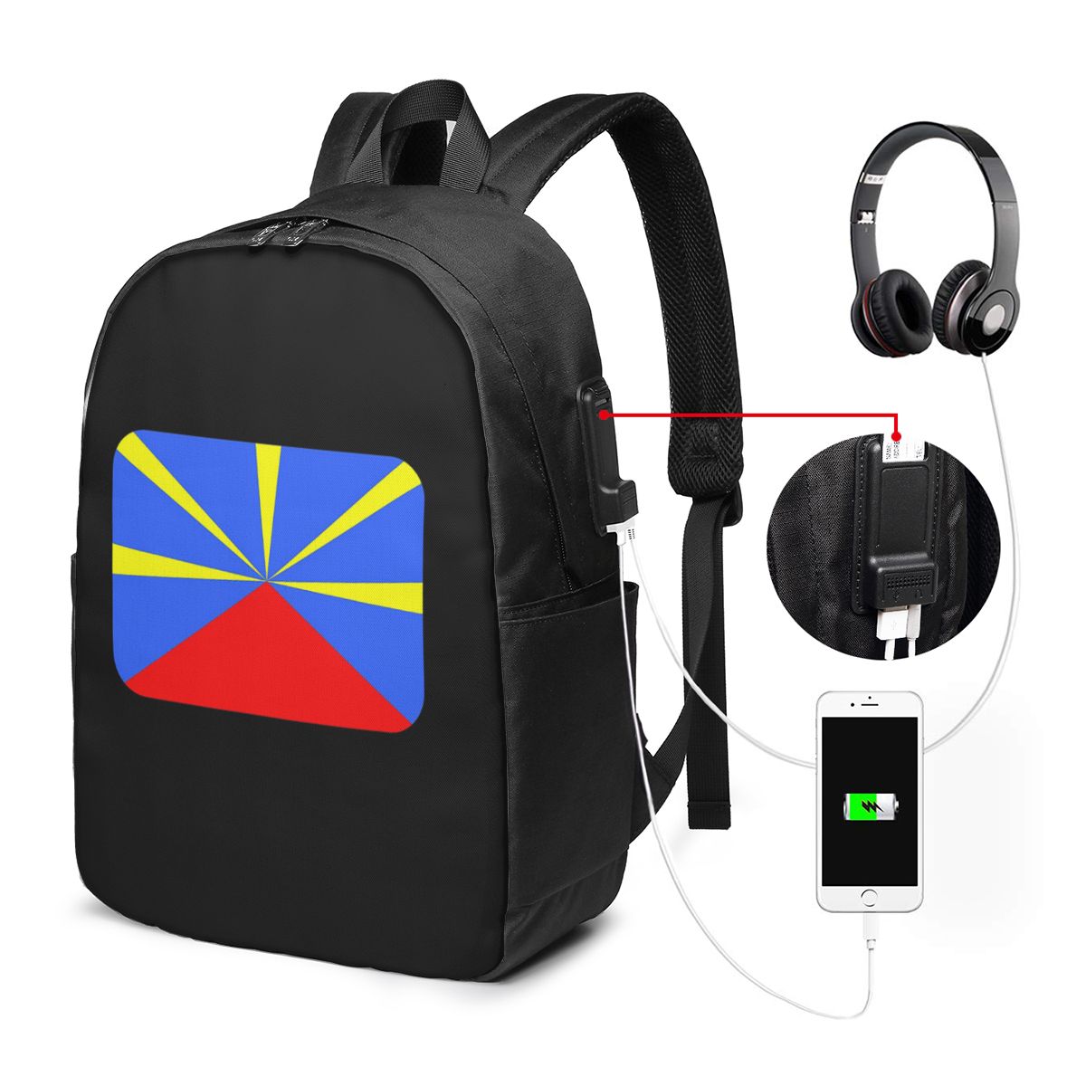 974 Reunion Island Flag Backpa - огляд і ціна Womens Backpack