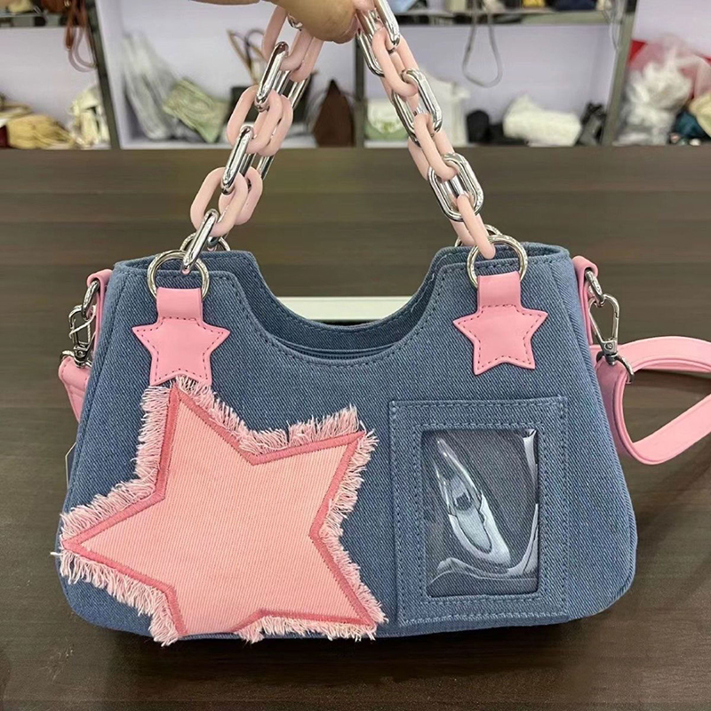 Denim Women Underarm Shopper T - огляд і ціна Women'S Tote Bags Designer