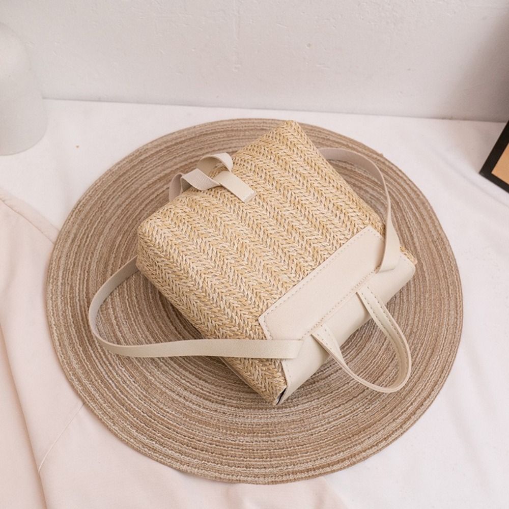 Fashion PU Leather Straw Backp - огляд і ціна Woven Straw Bag