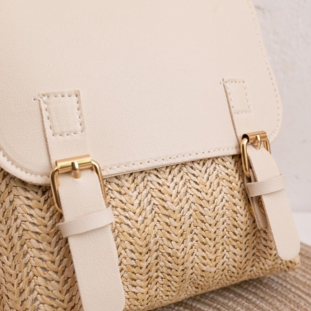 Fashion PU Leather Straw Backp - огляд і ціна Woven Straw Bag