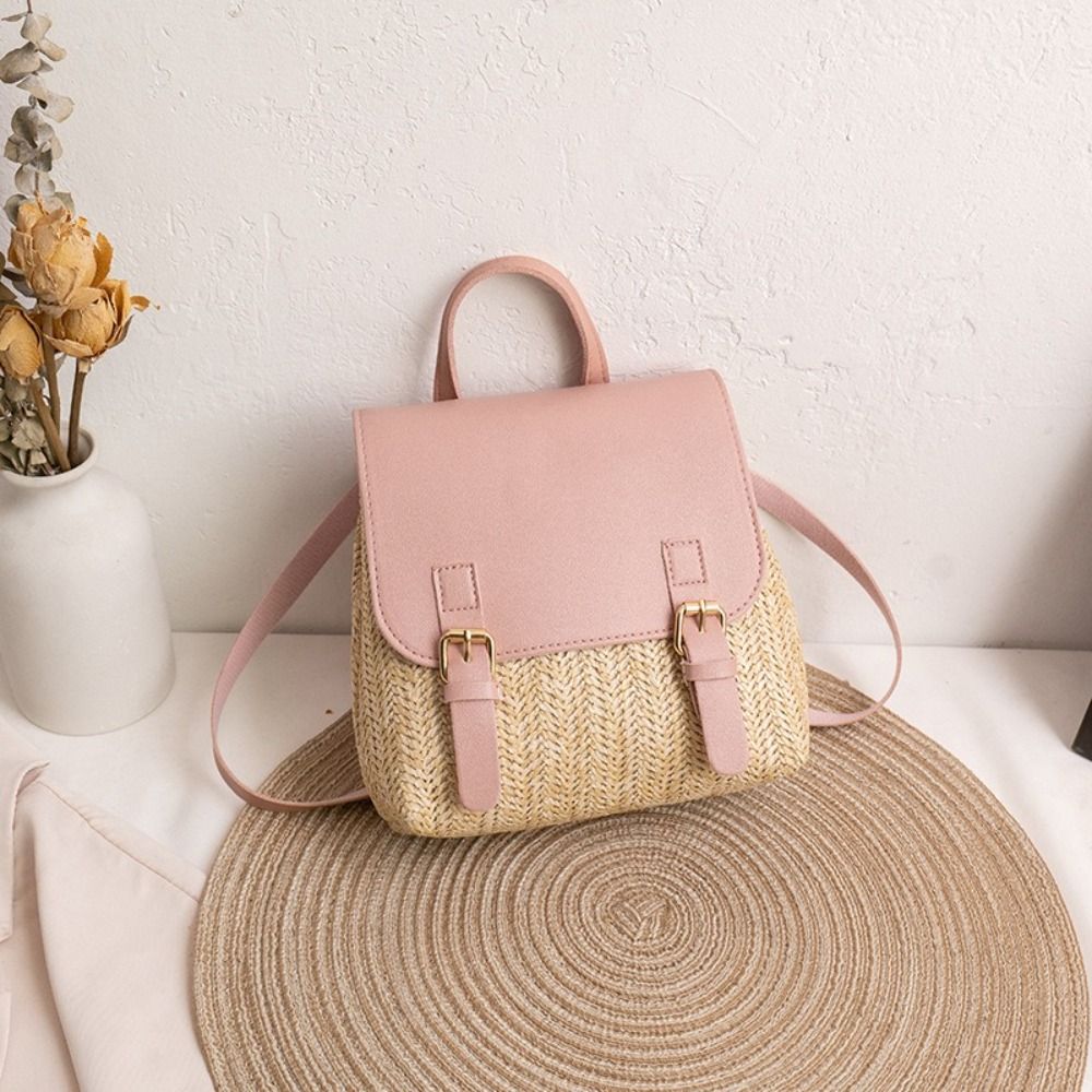 Fashion PU Leather Straw Backp - огляд і ціна Woven Straw Bag